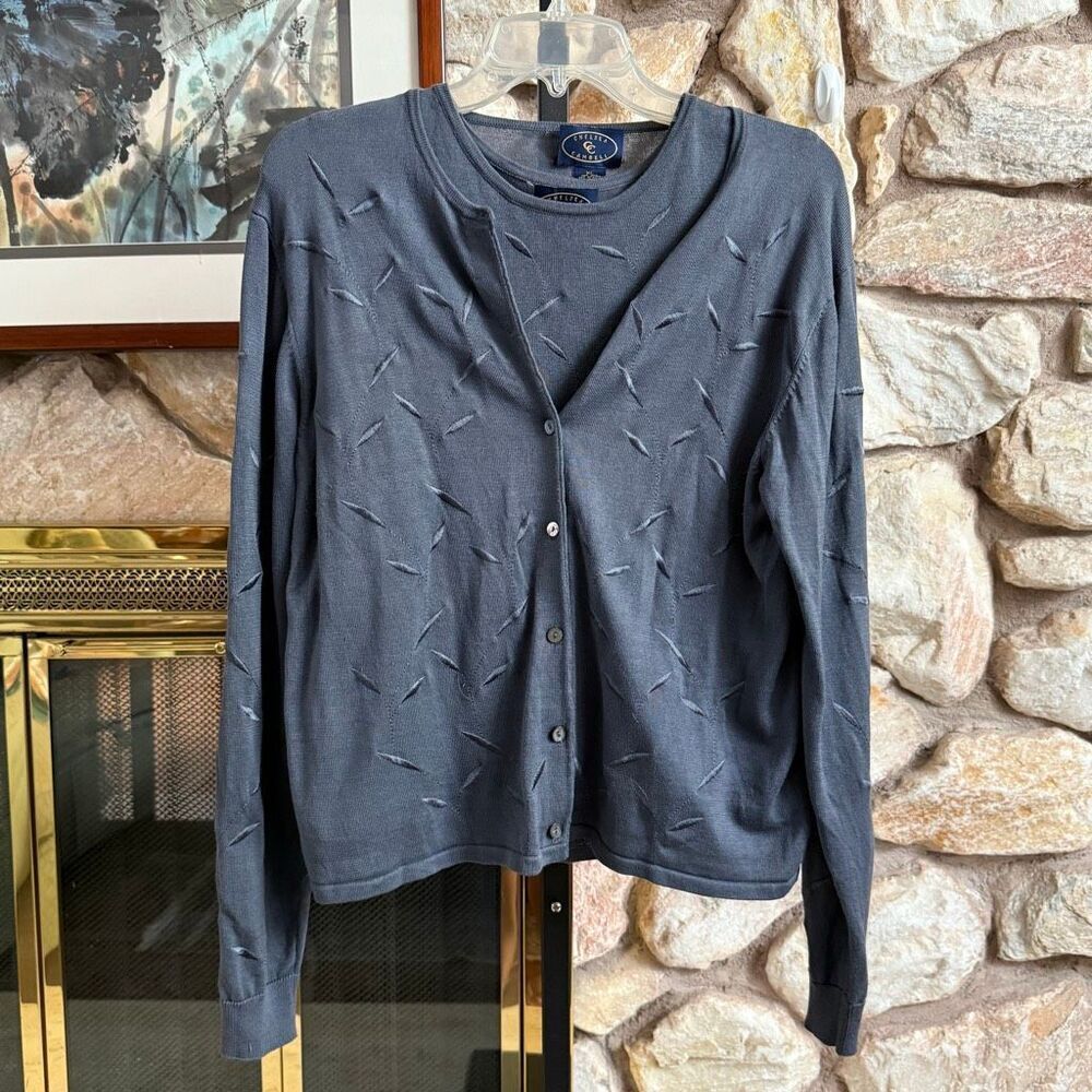 Vintage Chelsea Campbell women’s silk/cotton blend sweater set
